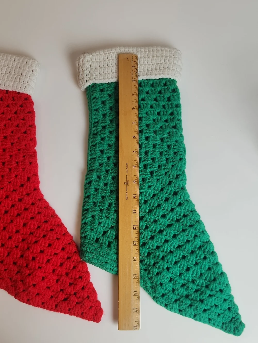 Vintage Crochet Christmas Stockings Set Of 2